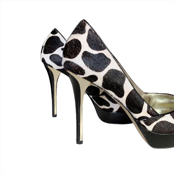 Guess by Marciano Pony Hair Platform Heels | 5 1/2 M | Black & White - Picture 10 of 14